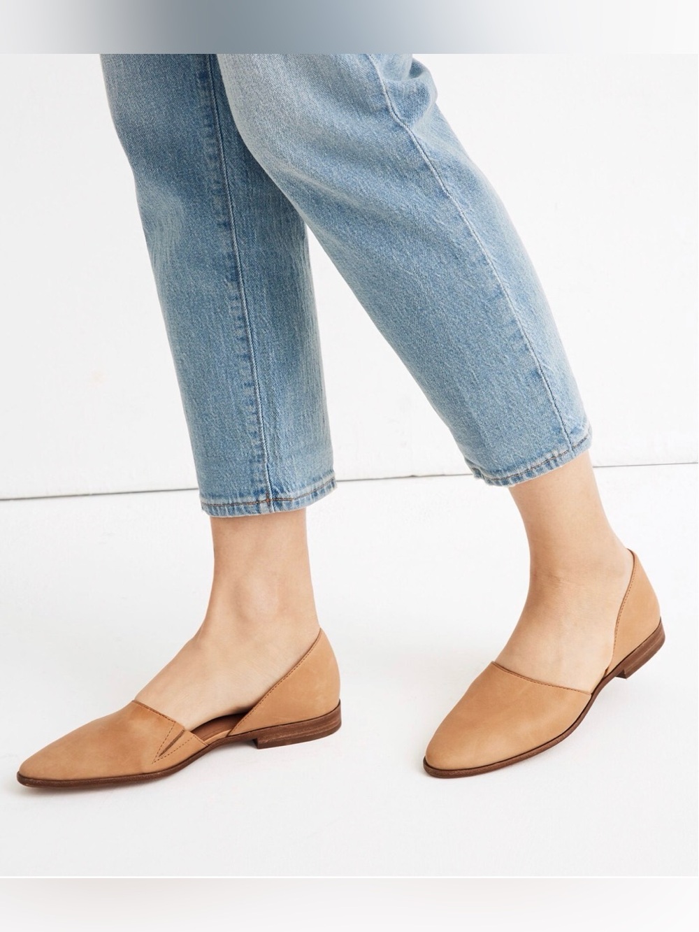 Madewell Marisa d’Orsay Leather Flats Desert Camel Tan Size 7.5
